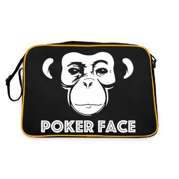 Poker Face | Chimpanzee, Animal Welfare, Nature - Retro Bag - black/gold - Back