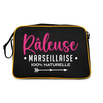 Râleuse Marseillaise 100% Naturelle - Sac Retro - noir/or - Dos