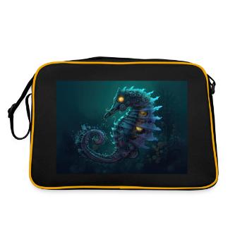Neon Shark Attack - Retro Bag - black/gold - Back
