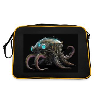 Neon Octopus - Retro Bag - black/gold - Back