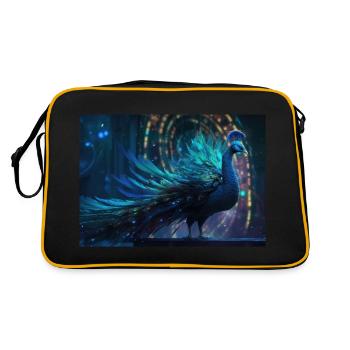 Holographic Peacock - Retro Bag - black/gold - Back
