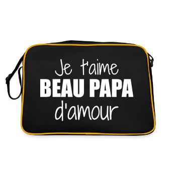 Je t'aime beau papa d'amour - Sac Retro - noir/or - Dos