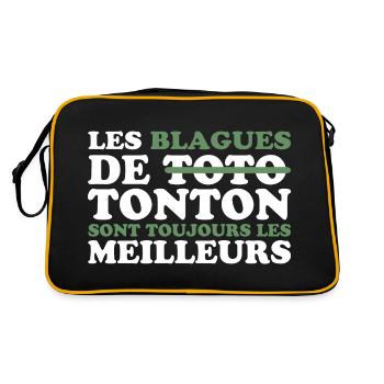 Meilleurs tontons cadeau pour tonton drôle - Sac Retro - noir/or - Dos