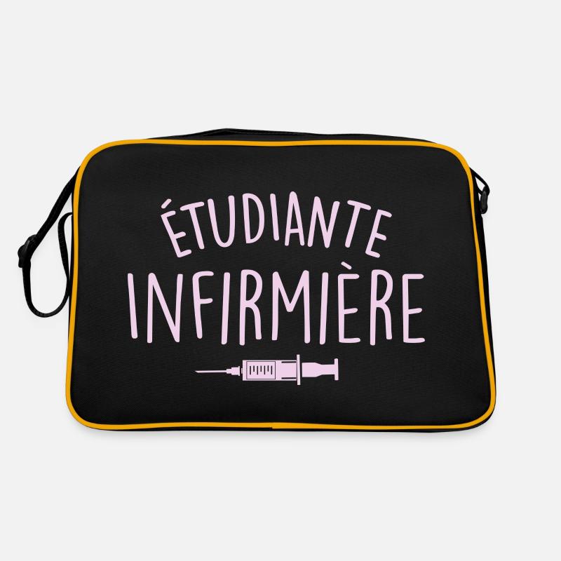 étudiante infirmière - Sac Retro - noir/or