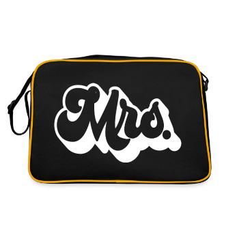 Mrs. Matching Couple Engagement Wedding Honeymoon - Retro Bag - black/gold - Back