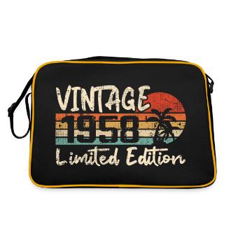 Jahrgang 1958 Jahrgang 1958 Geburtstagsgeschenk - Retro Tasche - Schwarz/Gold - Hinten