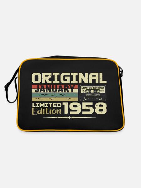 January 1958 | January 1958 Birthday Gift - Retro Bag - black/gold - Back