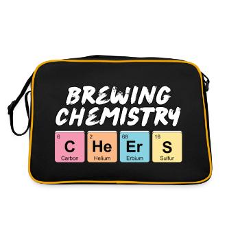 Inscription amusante avec les noms des éléments chimiques - Sac Retro - noir/or - Dos