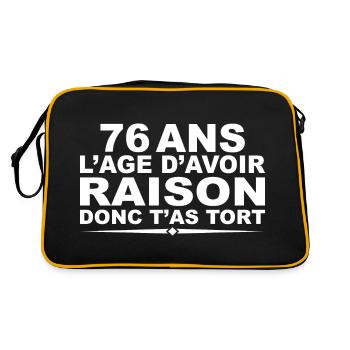 76 ans | Humour Cadeau D’anniversaire 76 ans - Sac Retro - noir/or - Dos