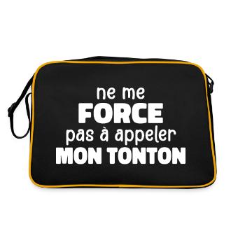Zwinge mich nicht, meinen Onkel anzurufen - Retro Tasche - Schwarz/Gold - Hinten