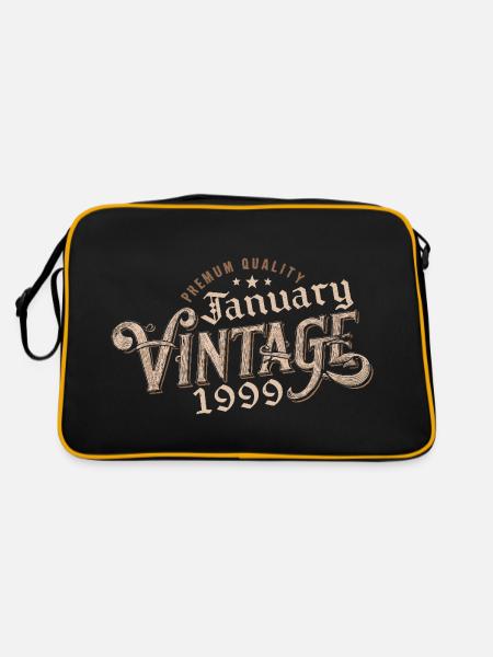 January 1999 | 1999 January Vintage Birthday - Retro Bag - black/gold - Back