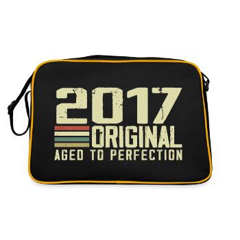 Né en 2017 - Vintage 2017 - 7e Anniversaire Rétro - Sac Retro - noir/or - Dos