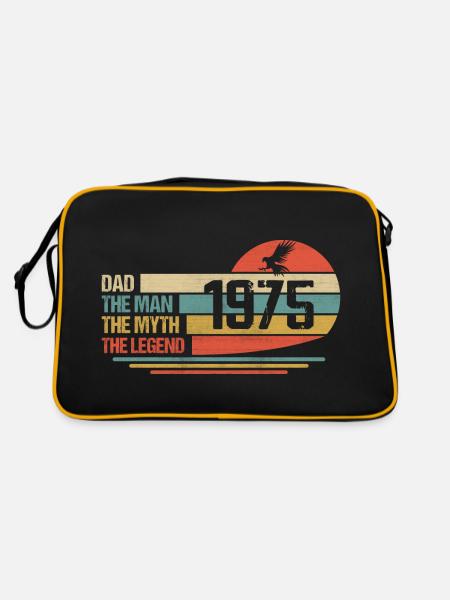 Meilleur Papa Du Monde Depuis 1975 Fête Des Pères - Sac Retro - noir/or - Dos
