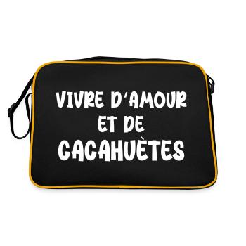 Von Liebe und Peanuts leben - Retro Tasche - Schwarz/Gold - Hinten
