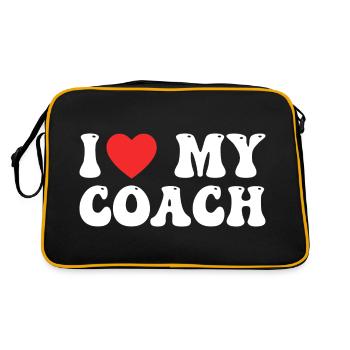 Ich liebe meinen Coach - Retro Tasche - Schwarz/Gold - Hinten