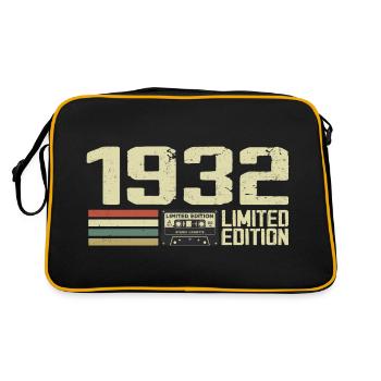 Né en 1932 - Vintage 1932 - 92e Anniversaire Rétro - Sac Retro - noir/or - Dos