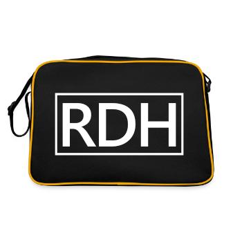 Geschenk von RDH Proud Registered Dental Hygienist - Retro Tasche - Schwarz/Gold - Hinten