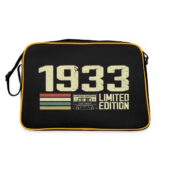 Né en 1933 - Vintage 1933 - 91e Anniversaire Rétro - Sac Retro - noir/or - Dos