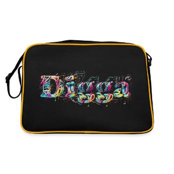 Digga - Grafitti - Retro Bag - black/gold - Back