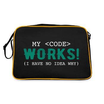 My Code Works I Have No Idea Why - Retro Bag - black/gold - Back