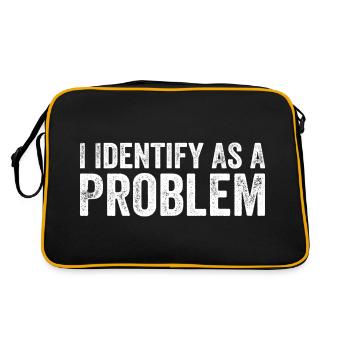 Ich identifiziere mich als Problem - Retro Tasche - Schwarz/Gold - Hinten