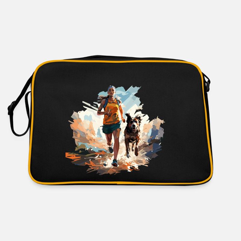 Coureur génial avec conception de polygone de chien Sac Retro
