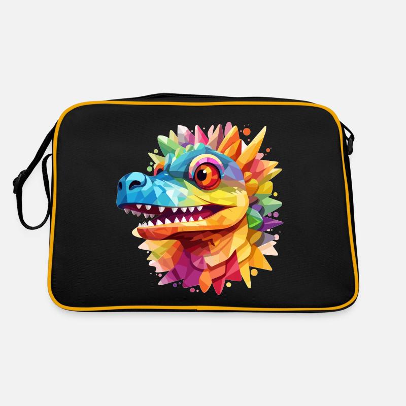 Lustiger bunter Drache Retro Tasche