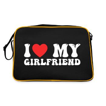 Ich liebe meine Freundin - Retro Tasche - Schwarz/Gold - Hinten