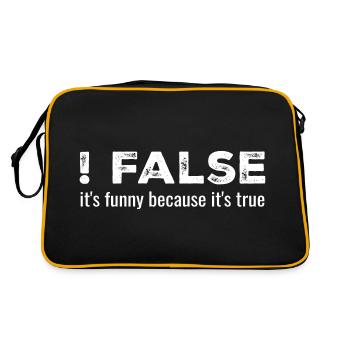 ! False - It's Funny Because It's True - Retro Bag - black/gold - Back