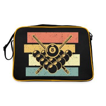 Billard retro vintage - Retro Tasche - Schwarz/Gold - Hinten