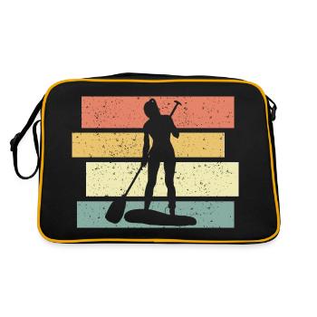 Paddleboard Frauen vintage retro - Retro Tasche - Schwarz/Gold - Hinten