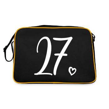 Cute Number 27, 27 Years Old, 27th Birthday Gift - Retro Bag - black/gold - Back