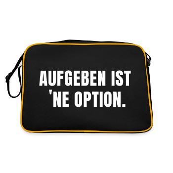 AUFGEBEN IST 'NE OPTION. - Retro Tasche - Schwarz/Gold - Hinten