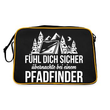 Fühl dich sicher mit einem Pfadfinder - Retro Tasche - Schwarz/Gold - Hinten