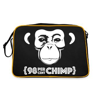 98 percent a chimpanzee | funny sayings, animals - Retro Bag - black/gold - Back