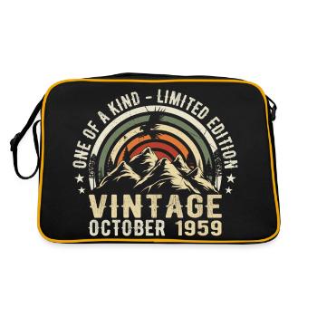 Anniversaire Octobre 1959 - Born in October 1959 - Sac Retro - noir/or - Dos