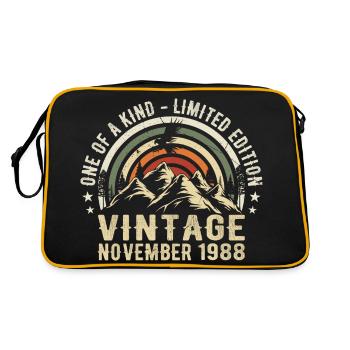 Anniversaire novembre 1988 - Cadeau Novembre 1988 - Sac Retro - noir/or - Dos