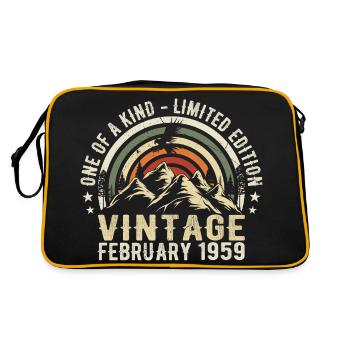 Birthday - February Gift Vintage February 1959 - Retro Bag - black/gold - Back