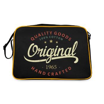 Original 1965 Geburtstagsgeschenk 1965 - Retro Tasche - Schwarz/Gold - Hinten