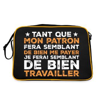 Citation Travail Collègue Humour - Sac Retro - noir/or - Dos
