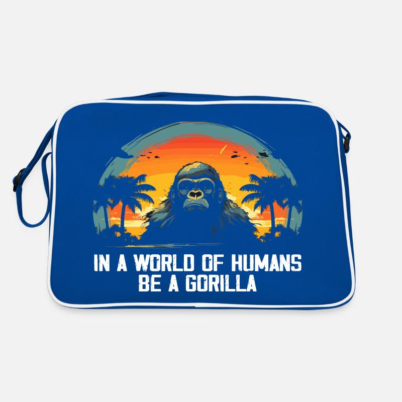 In einer Welt der Menschen Sei ein Gorilla Gorillas Gorillas Retro Tasche