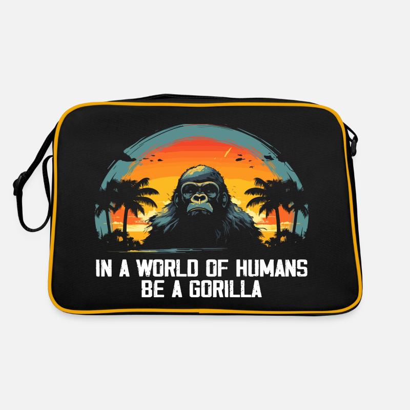 In einer Welt der Menschen Sei ein Gorilla Gorillas Gorillas Retro Tasche