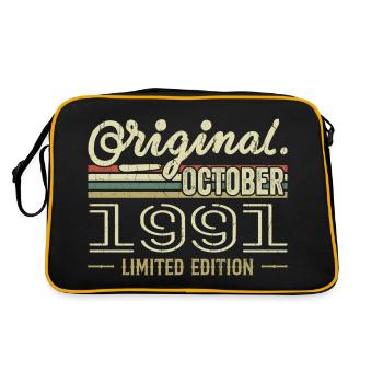 Né en Octobre 1991 Rétro Anniversaire Octobre 1991 - Sac Retro - noir/or - Dos