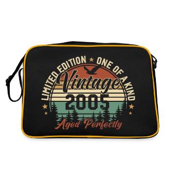 Jahrgang 2005 Retro 2005 Geburtstagsgeschenk 2005 - Retro Tasche - Schwarz/Gold - Hinten