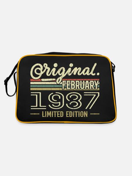 Cadeau Février 1987 - Anniversaire Février 1987 - Sac Retro - noir/or - Dos
