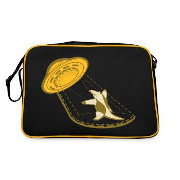 Tamandua Little anteater against UFO - Retro Bag - black/gold - Back