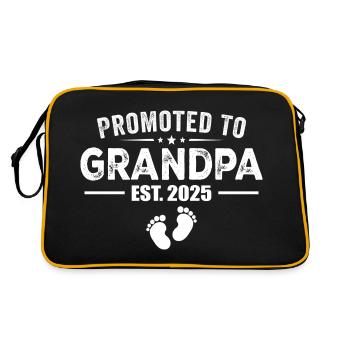 Promoted To Grandpa Est 2025 Funny For New Grandpa - Sac Retro - noir/or - Dos