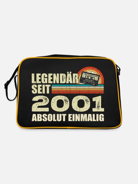 Legendär Seit 2001 - Absolut Einmalig - Retro Tasche - Schwarz/Gold - Hinten