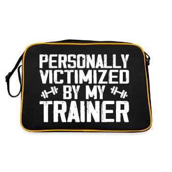 Personally Victimized By My Trainer, Funny Fitness - Retro Bag - black/gold - Back
