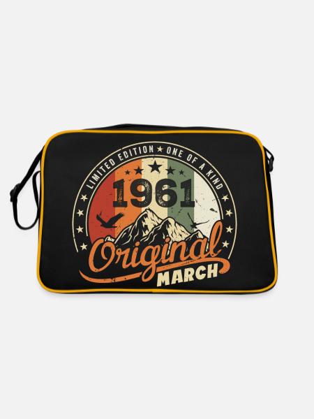 Cadeau D'anniversaire Mars 1961 Vintage 1961 Retro - Sac Retro - noir/or - Dos